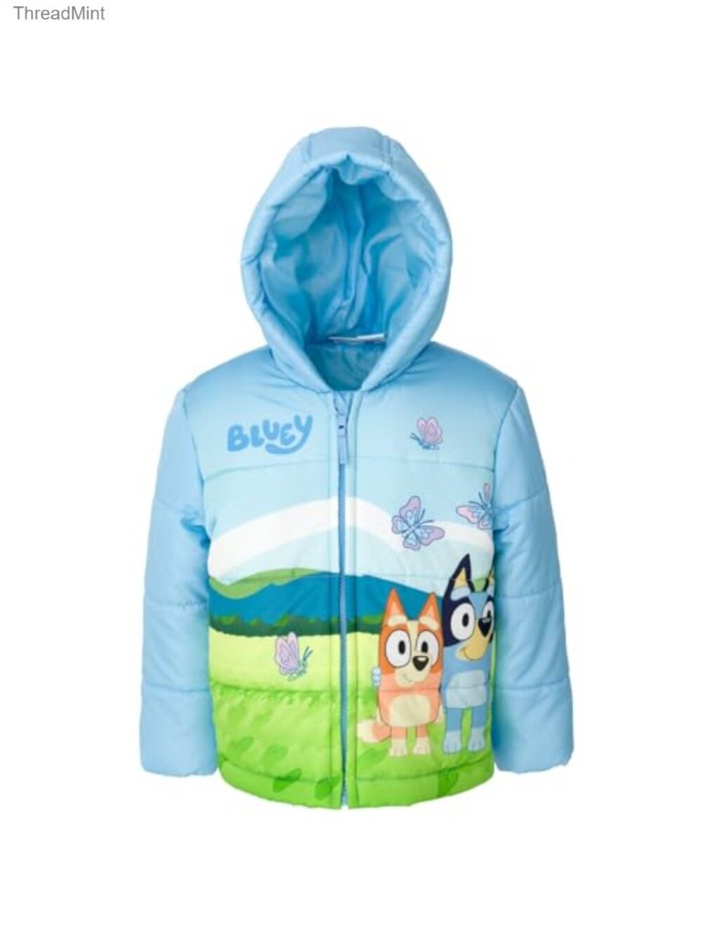 Girls Hooded Puffer Jacket Zip Up Winter Coat